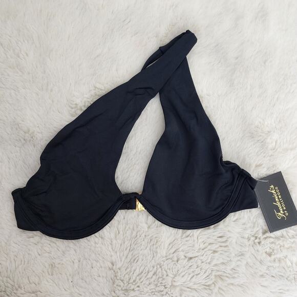 NEW Frederick's of Hollywood Taormina Black One-Shoulder Swimsuit Bikini Top - Picture 3 of 11